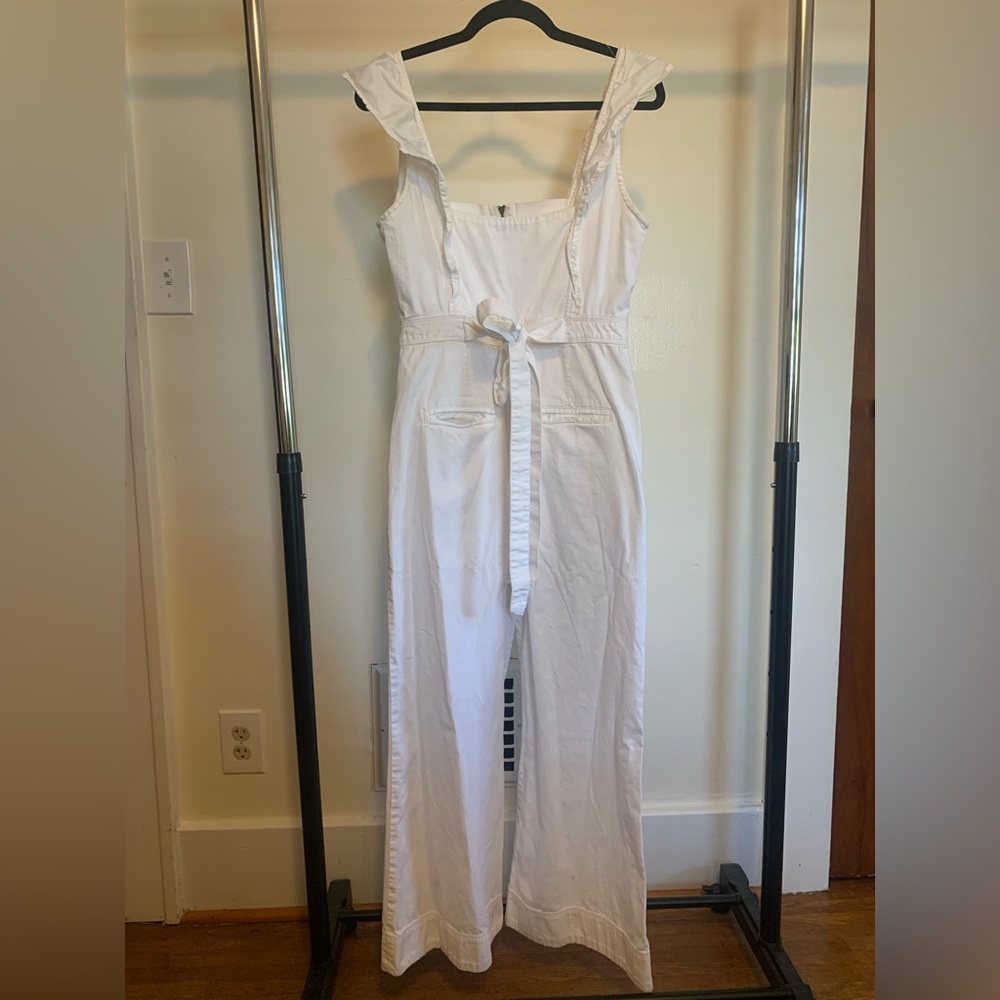 Free People White Denim Jumpsuit NWOT